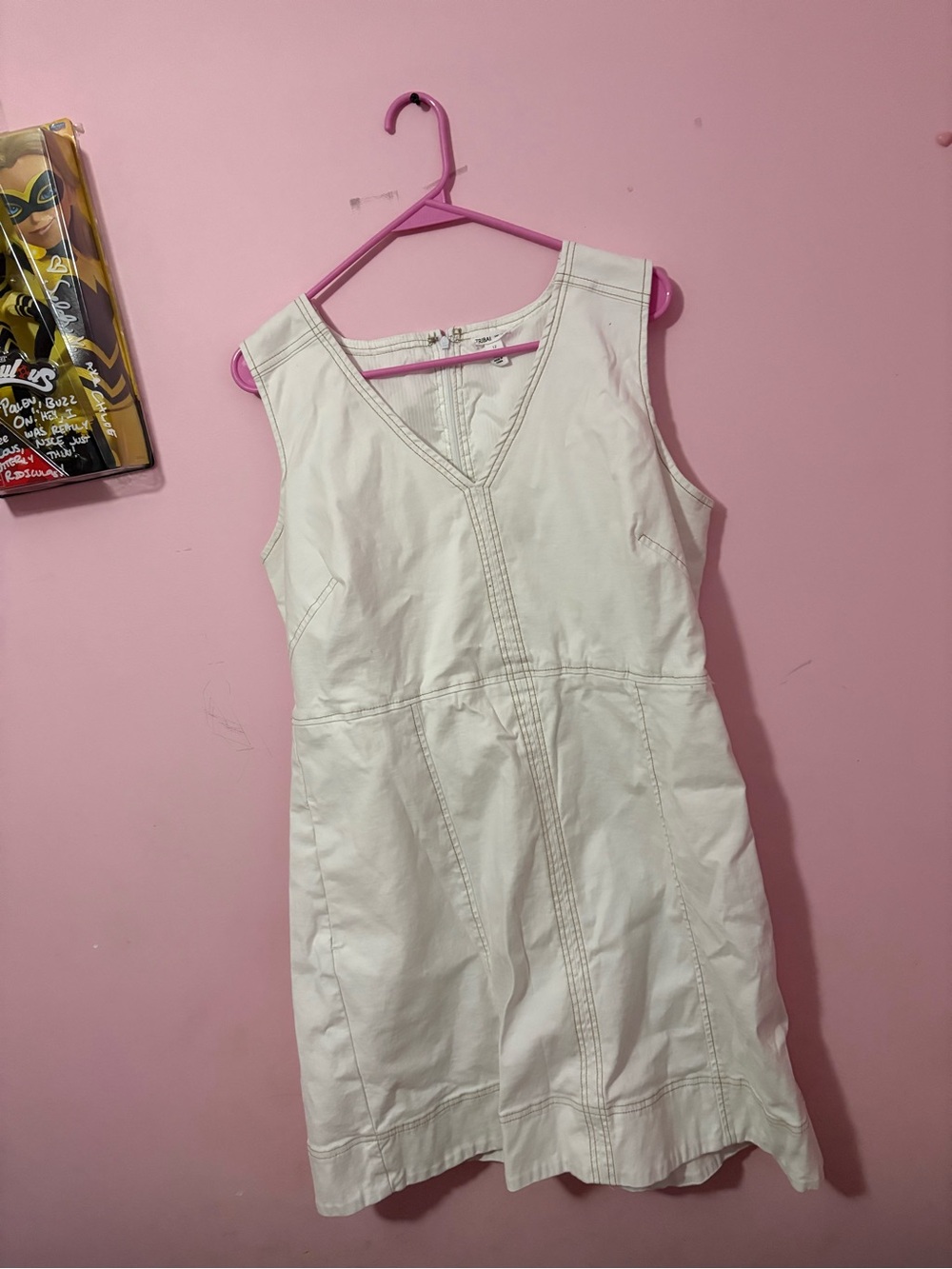 ⭐️Tribal jeans Sleeveless V-Neck White Cotton Dress